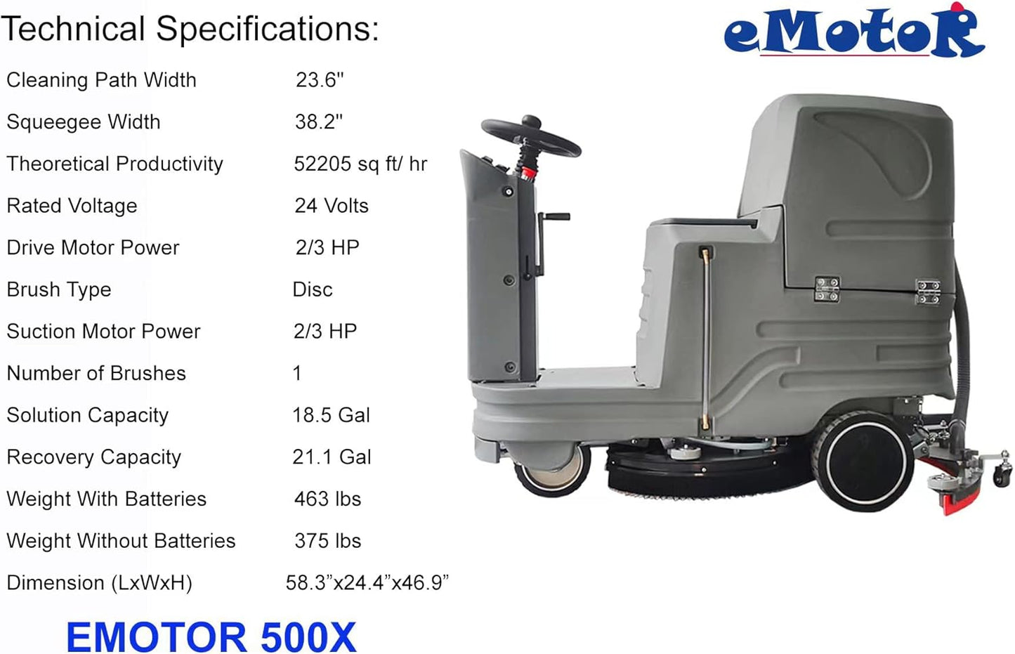 E-MOTOR X5 IS A RIDE ON FLOOR SCRUBBER MACHINE