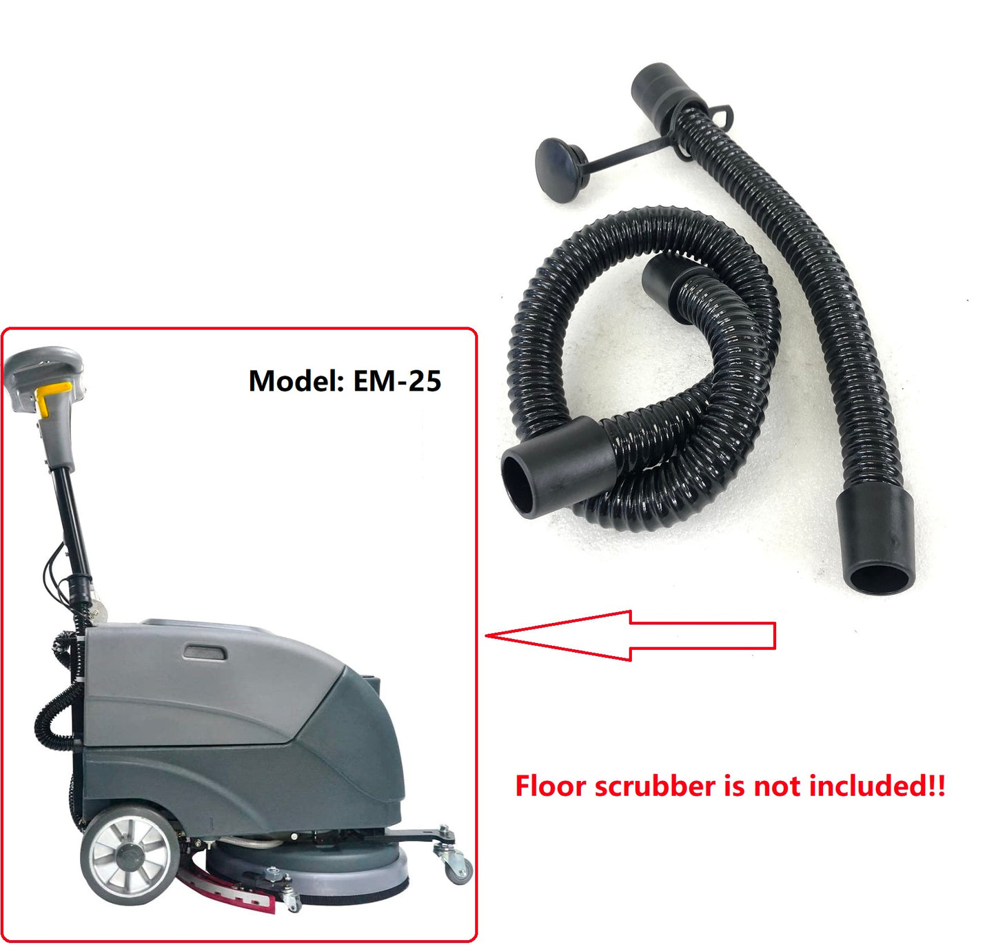 Emotor Floor Scrubber (Model: EM-25) replacement parts (Drain Hose & Vacaum Hose)