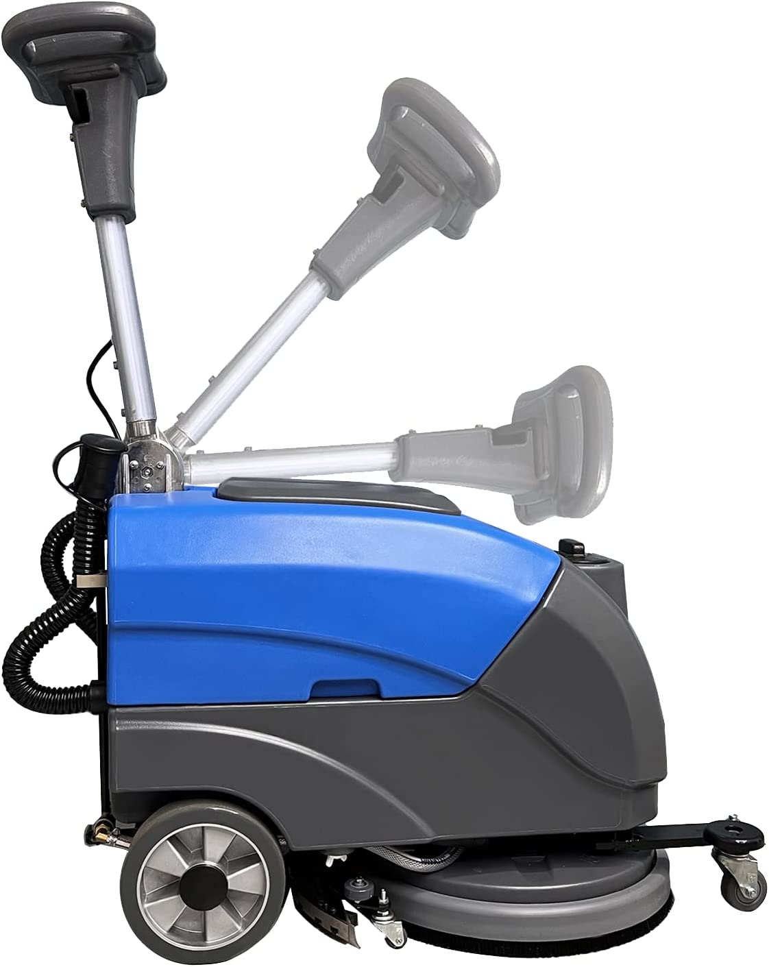 2eCenter Floor Scrubber Machine with 15'' Brush, Foldable Walk Behind Hand Push Floor Scrubber Machine, good for office/restaurant (EM-25 Blue)