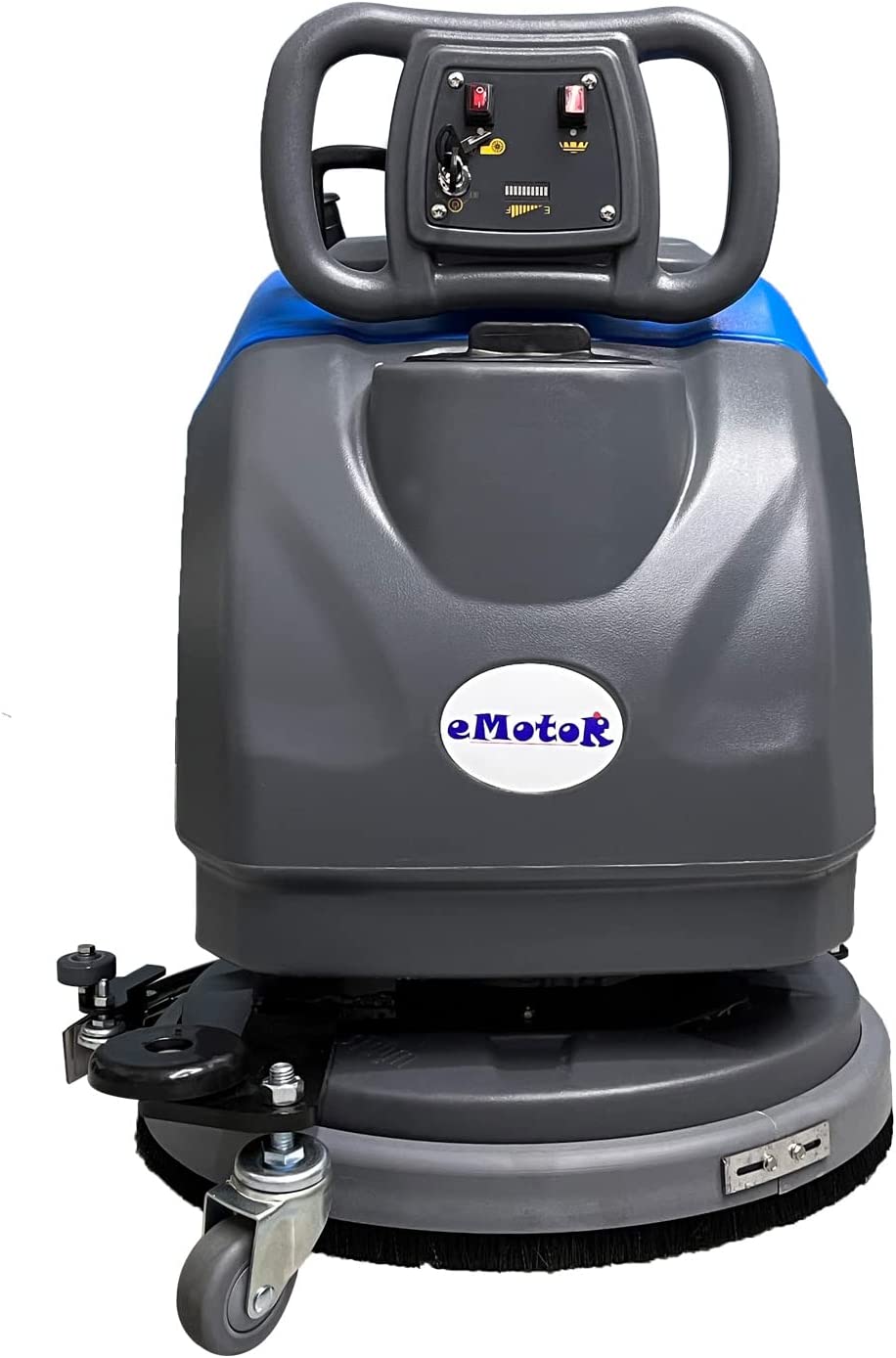 2eCenter Floor Scrubber Machine with 15'' Brush, Foldable Walk Behind Hand Push Floor Scrubber Machine, good for office/restaurant (EM-25 Blue)