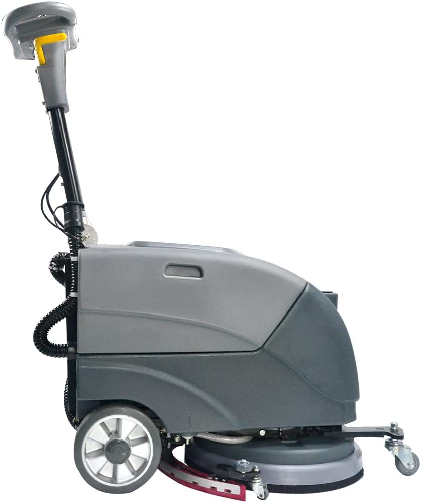 EMOTOR 15'' BRUSH FOLDABLE WALK BEHIND HAND PUSH FLOOR SCRUBBER MACHINE