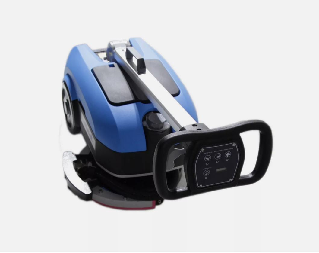 Floor Scrubber Machine with 11'' Brush, Foldable Walk Behind Hand Push Floor Scrubber Machine, 200W Motor w/24V 12Ah Battry Powered (Model: EM-K03)