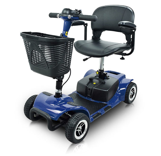 4 WHEEL MOBILITY SCOOTER FOLDING DRIVE DEVICE, LOADING CAPACITY 265 LBS (BLUE)