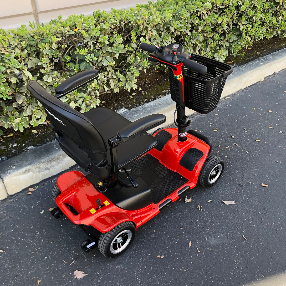 4 WHEEL MOBILITY SCOOTER FOLDING DRIVE DEVICE, LOADING CAPACITY 265 LBS (RED)