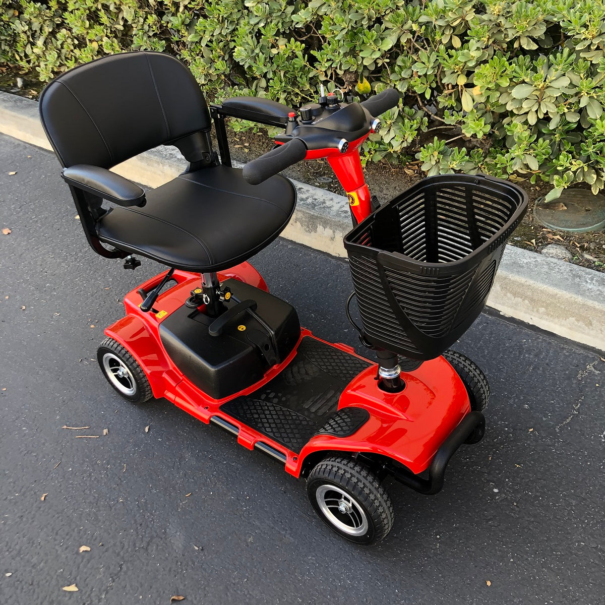 4 WHEEL MOBILITY SCOOTER FOLDING DRIVE DEVICE, LOADING CAPACITY 265 LBS (RED)