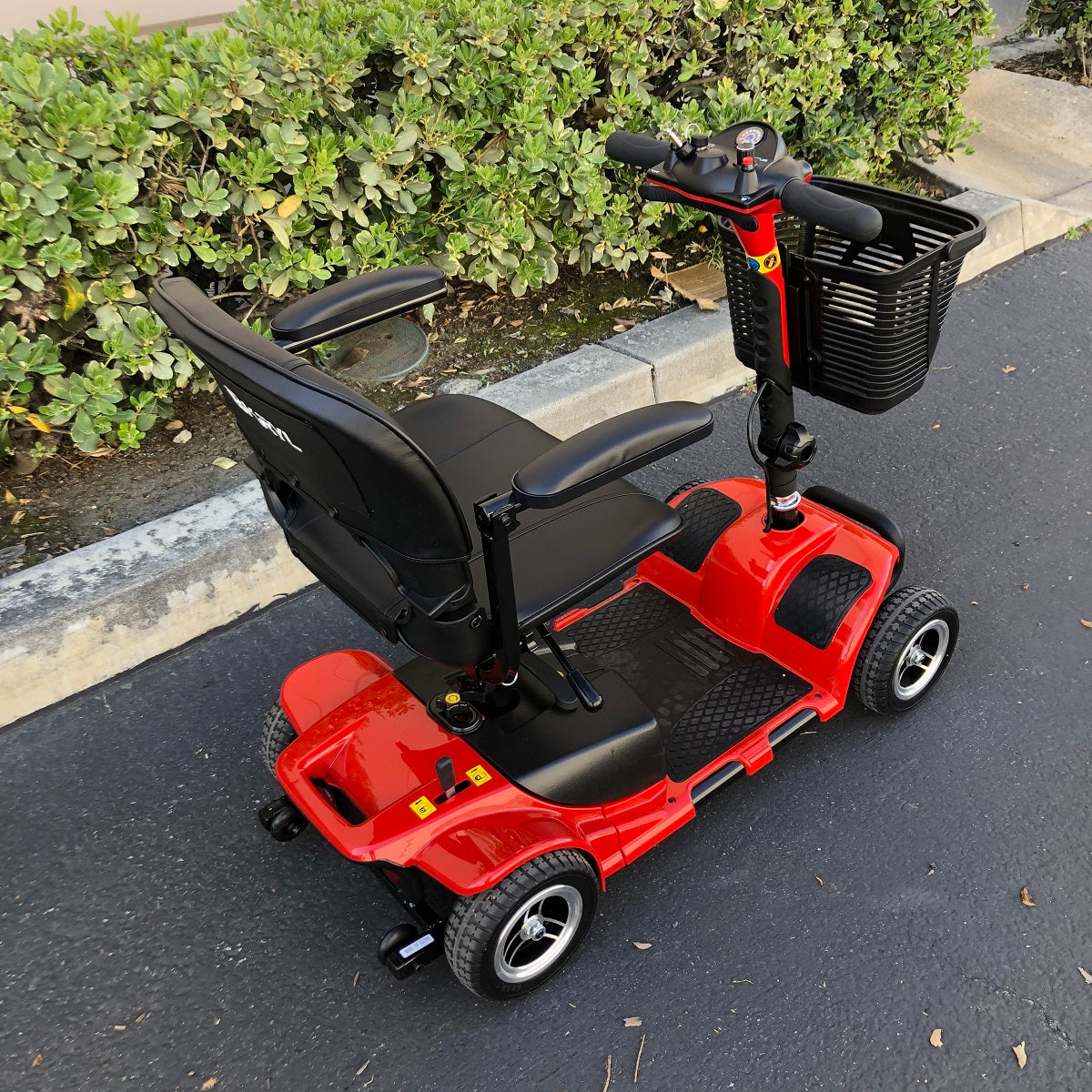 4 WHEEL MOBILITY SCOOTER FOLDING DRIVE DEVICE, LOADING CAPACITY 265 LBS (RED)