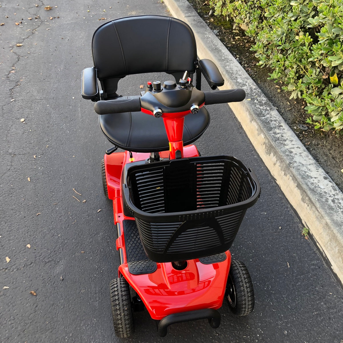 4 WHEEL MOBILITY SCOOTER FOLDING DRIVE DEVICE, LOADING CAPACITY 265 LBS (RED)