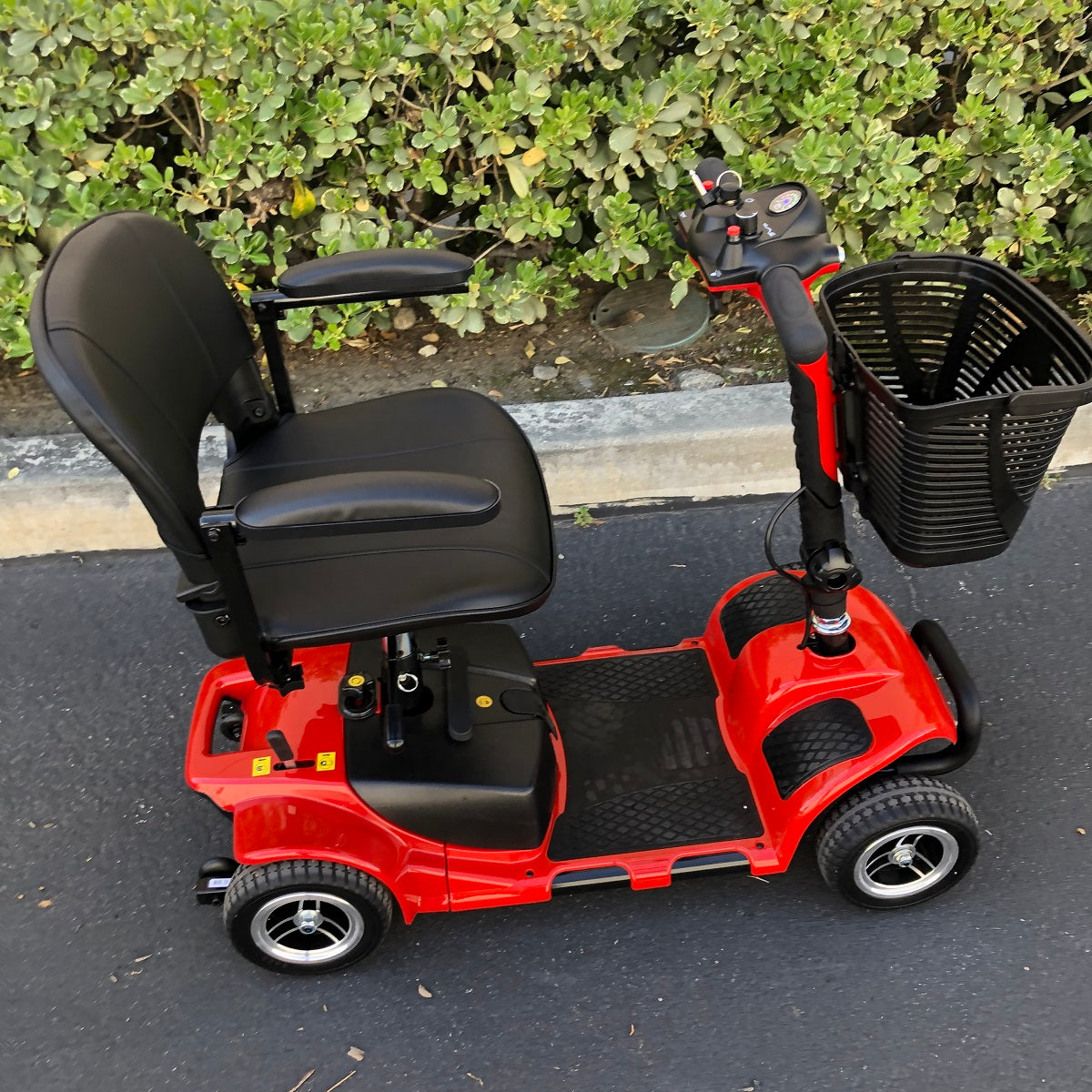 4 WHEEL MOBILITY SCOOTER FOLDING DRIVE DEVICE, LOADING CAPACITY 265 LBS (RED)