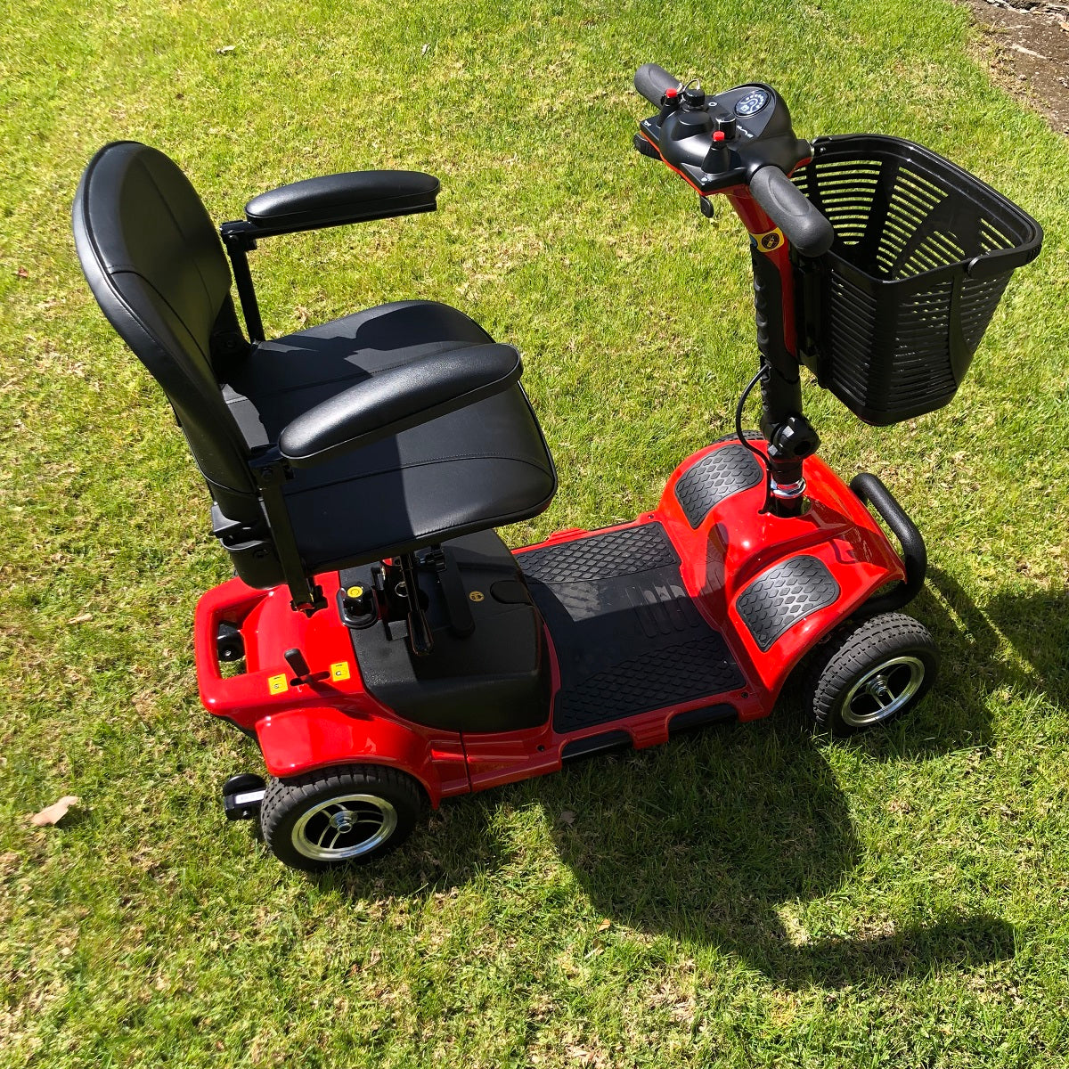 4 WHEEL MOBILITY SCOOTER FOLDING DRIVE DEVICE, LOADING CAPACITY 265 LBS (RED)