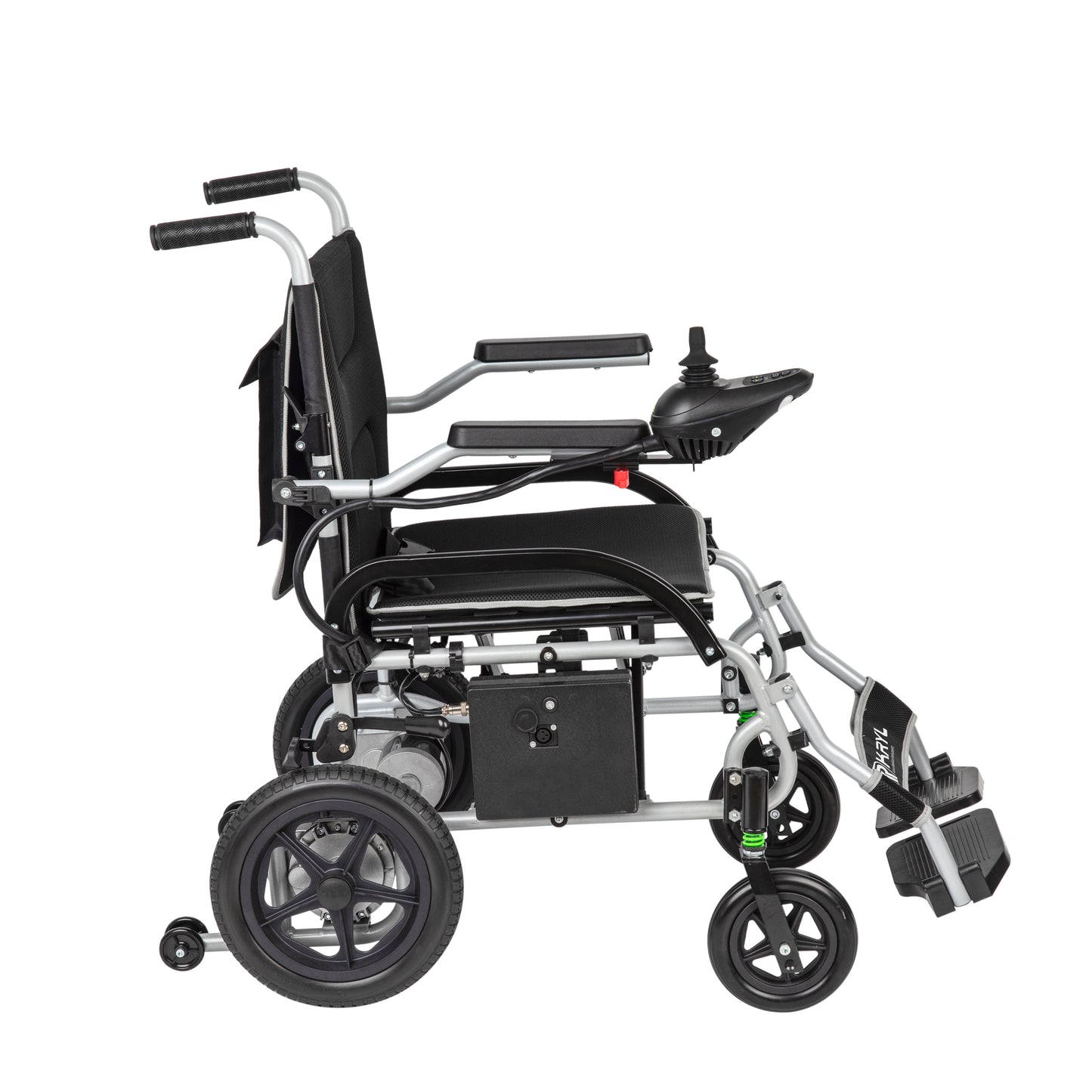 LIGHTWEIGHT 37.5 LBS FOLDABLE ELECTRIC WHEELCHAIRS MAX 265LBS, WITH DUAL MOTOR